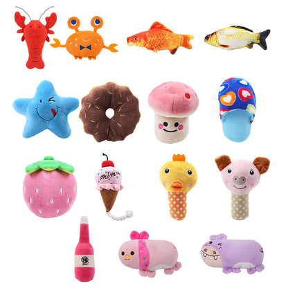 Dog Toy Plushies - Fruits, Vegetables and More